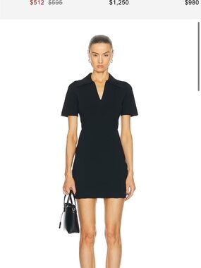 Aexae Technical Long Black Polo Maxi Dress